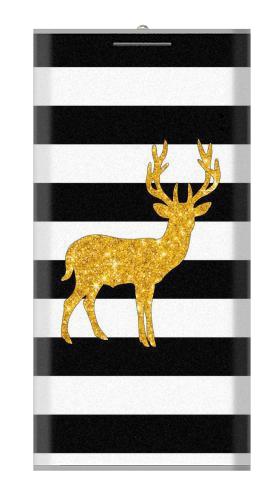 Black and White Striped Deer Gold Sparkles Iphone6 Case