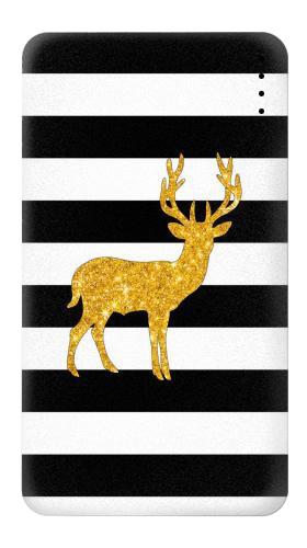 Black and White Striped Deer Gold Sparkles Iphone6 Case